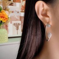 1 Pair Ig Style Simple Style C Shape Plating Inlay Brass Zircon Ear Studs main image 6