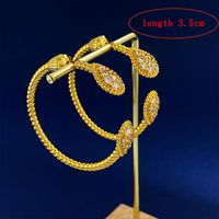 1 Pair Ig Style Simple Style C Shape Plating Inlay Brass Zircon Ear Studs main image 2