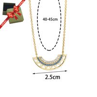 Simple Style Geometric Copper Plating Inlay Turquoise Zircon 18k Gold Plated Pendant Necklace main image 4