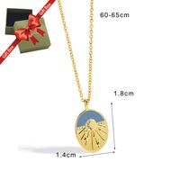Simple Style Geometric Copper Plating Inlay Turquoise Zircon 18k Gold Plated Pendant Necklace main image 3