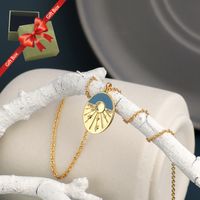 Einfacher Stil Geometrisch Kupfer Überzug Inlay Türkis Zirkon 18 Karat Vergoldet Halskette Mit Anhänger main image 8