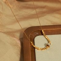 Einfacher Stil Geometrisch Titan Stahl Perlen Überzug Inlay Künstlicher Diamant 18 Karat Vergoldet Halskette main image 6