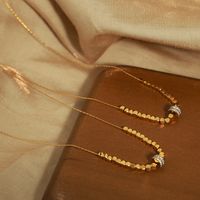 Einfacher Stil Geometrisch Titan Stahl Perlen Überzug Inlay Künstlicher Diamant 18 Karat Vergoldet Halskette main image 1