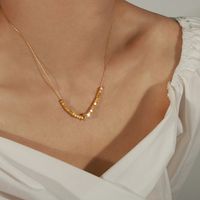 Einfacher Stil Geometrisch Titan Stahl Perlen Überzug Inlay Künstlicher Diamant 18 Karat Vergoldet Halskette sku image 1