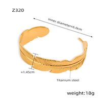 Elegant Simple Style Feather Titanium Steel Plating 18k Gold Plated Rings Bracelets sku image 2