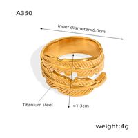 Elegant Einfacher Stil Feder Titan Stahl Überzug 18 Karat Vergoldet Ringe Armbänder main image 2