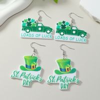 1 Pair Cute Simple Style Letter Hat Car Painted Arylic Drop Earrings main image 1