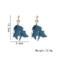 1 Pair Fairy Style Elegant Luxurious Geometric Tassel Plating Inlay Alloy Feather Artificial Rhinestones Artificial Pearls Drop Earrings main image 2