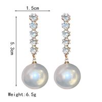 1 Pair Elegant Luxurious Geometric Inlay Alloy Artificial Rhinestones Artificial Pearls Drop Earrings main image 2