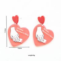 1 Pair Sweet Letter Heart Shape Arylic Metal Drop Earrings main image 3