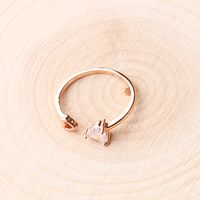 Sweet Simple Style Heart Shape Copper Plating Inlay Zircon Rose Gold Plated White Gold Plated Open Rings Rings main image 5