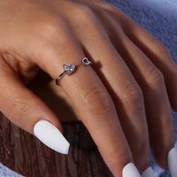 Sweet Simple Style Heart Shape Copper Plating Inlay Zircon Rose Gold Plated White Gold Plated Open Rings Rings main image 7