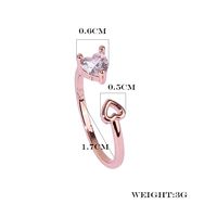 Sweet Simple Style Heart Shape Copper Plating Inlay Zircon Rose Gold Plated White Gold Plated Open Rings Rings main image 2