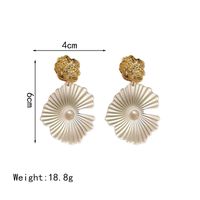 1 Pair Elegant Luxurious Flower Plating Inlay Alloy Artificial Pearls Drop Earrings main image 2