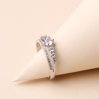 Glam Shiny Crown Copper Plating Inlay Zircon Rhodium Plated Adjustable Ring main image 7