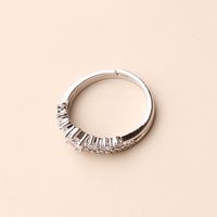Glam Shiny Crown Copper Plating Inlay Zircon Rhodium Plated Adjustable Ring main image 5