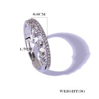 Glam Shiny Crown Copper Plating Inlay Zircon Rhodium Plated Adjustable Ring main image 2