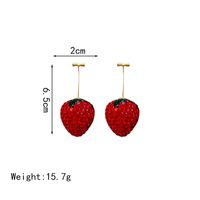 1 Pair Elegant Sweet Strawberry Inlay Alloy Artificial Rhinestones Drop Earrings main image 2