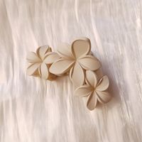 Cute Sweet Solid Color Flower Plastic Stoving Varnish Hair Claws sku image 20
