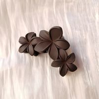 Cute Sweet Solid Color Flower Plastic Stoving Varnish Hair Claws sku image 21