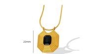 Vintage Style Square Stripe Titanium Steel Plating Inlay Glass Stone 18k Gold Plated Pendant Necklace main image 2