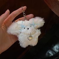 Cute Rabbit Plush Women's Bag Pendant Keychain sku image 9