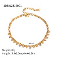 304 Stainless Steel 18K Gold Plated IG Style Plating Round Bracelets Necklace sku image 1