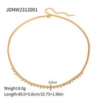 304 Stainless Steel 18K Gold Plated IG Style Plating Round Bracelets Necklace sku image 2