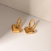 1 Pair IG Style Heart Shape Plating 304 Stainless Steel Drop Earrings main image 4