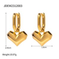 1 Pair IG Style Heart Shape Plating 304 Stainless Steel Drop Earrings sku image 1