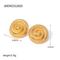 304 Stainless Steel IG Style Glam Plating Spiral Rings Earrings Necklace sku image 2