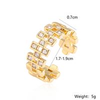 Ig Style Simple Style Geometric Copper Plating Inlay Zircon 18k Gold Plated Open Rings main image 3
