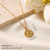 Vintage Style Sun Stainless Steel Plating 18k Gold Plated Pendant Necklace main image 2