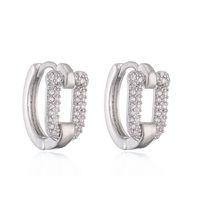 1 Piece Ig Style Simple Style Geometric Plating Inlay Copper Zircon Earrings main image 5