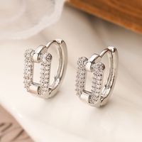 1 Piece Ig Style Simple Style Geometric Plating Inlay Copper Zircon Earrings main image 1