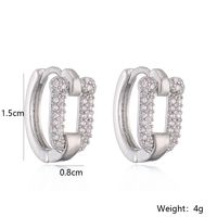 1 Piece Ig Style Simple Style Geometric Plating Inlay Copper Zircon Earrings main image 2