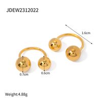 1 Pair Simple Style Ball Plating Stainless Steel 18k Gold Plated Ear Cuffs sku image 1