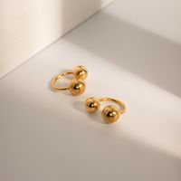 1 Pair Simple Style Ball Plating Stainless Steel 18k Gold Plated Ear Cuffs main image 5