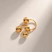 1 Pair Simple Style Ball Plating Stainless Steel 18k Gold Plated Ear Cuffs main image 6