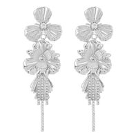 1 Pair Casual Elegant Flower Tassel Alloy Rhinestones Drop Earrings sku image 1