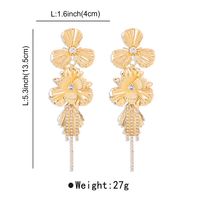 1 Pair Casual Elegant Flower Tassel Alloy Rhinestones Drop Earrings main image 2