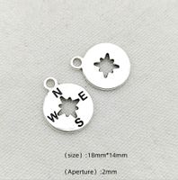 100 Pcs/package Simple Style Compass Zinc Alloy Plating Pendant Jewelry Accessories main image 2