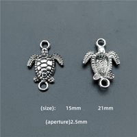 100 Pcs/package Cute Tortoise Zinc Alloy Plating Pendant Jewelry Accessories main image 3