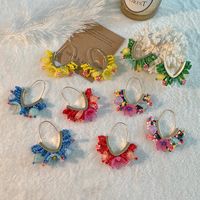 1 Pair Casual Sweet Flower Arylic Alloy Glass Drop Earrings main image 5