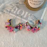 1 Pair Casual Sweet Flower Arylic Alloy Glass Drop Earrings sku image 3