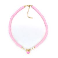1 Piece Simple Style Heart Shape Soft Clay Knitting Women's Necklace main image 7