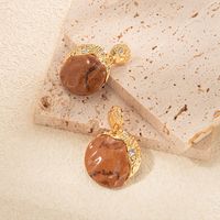 1 Pair Glam Classical Solid Color Plating Inlay Copper Natural Stone Zircon Gold Plated Ear Studs main image 2