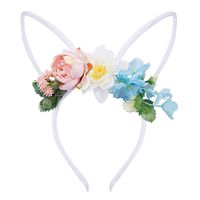 Simple Style Bunny Ears Cloth Flowers Hair Band 1 Piece sku image 2