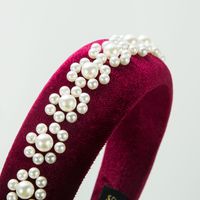 Women's Elegant Luxurious Flower Cloth Inlay Pearl Hair Band main image 3