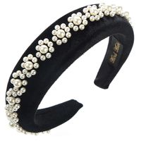 Women's Elegant Luxurious Flower Cloth Inlay Pearl Hair Band sku image 2
